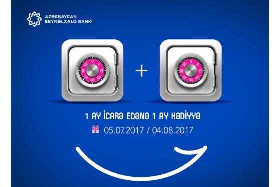 Azərbaycan Beynəlxalq Bankından depozit seyfləri üzrə “1+1” kampaniyası!