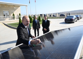 İlham Əliyev “Qobustan” Günəş Elektrik Stansiyasının açılışında - FOTOLAR | FED.az