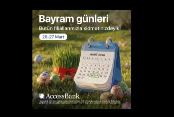 AccessBank qeyri-iş günlərində - MÜŞTƏRİLƏRİNİN XİDMƏTİNDƏ OLACAQ