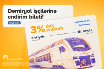 Dəmiryol işçilərinə min. 0% komissiya ilə 100 000 AZN-dək kredit