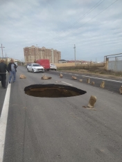 Masazırda yol çökdü - FOTOLAR | FED.az