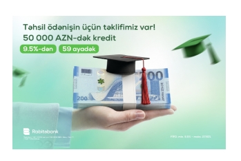 Rabitəbankdan təhsil işçilərinə 9,5%-dən başlayan faizlə - 50 000 AZN-dək NAĞD PUL KREDİTİ