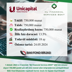 «MJ Financial Services BOKT»un istiqrazını – CƏMİ 1 İNVESTOR ALDI – HƏRRAC | FED.az