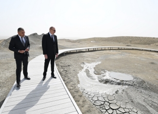 Prezident  Palçıq Vulkanları Turizm Kompleksinin açılışında - FOTOLAR | FED.az