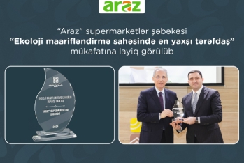 “Araz” supermarketlər şəbəkəsi “Ekoloji maarifləndirmə sahəsində ən yaxşı tərəfdaş” mükafatına - LAYİQ GÖRÜLÜB