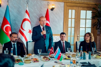 Azərbaycan sahibkarları Şimali Kiprin Prezidenti Ersin Tatarla görüşüb - FOTOLAR
