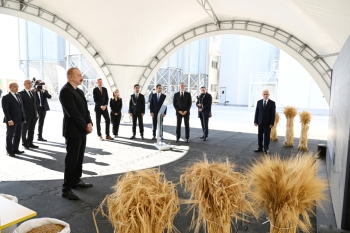 Prezident İmişlidə “Promalt” MMC-nin arpa emalı müəssisəsinin açılışında | FED.az