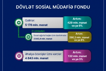 Ötən il DSMF-yə sosial sığorta daxilolmaları 290,2 milyon manat - ARTIB