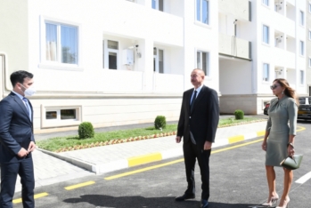 İlham Əliyev və Mehriban Əliyeva - Yataqxana Binasının Açılışında