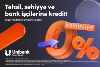 Kreditlərinizi “Unibank”a gətirin – Komissiya 0%, illik faiz dərəcəsi cəmi 9.5%-dən başlayır!
