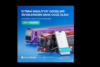 AccessBank kartları ilə ictimai nəqliyyatda ödənişlərə - 20% KEŞBEK İMKANI!