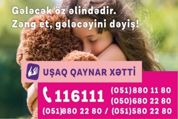 "Azercell"in dəstəklədiyi “Uşaq Qaynar Xətt”inə  - 5061 MÜRACİƏT
