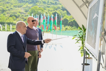 Prezident  Laçında “Həkəriçay” su anbarının təməlini qoyub - FOTOLAR | FED.az