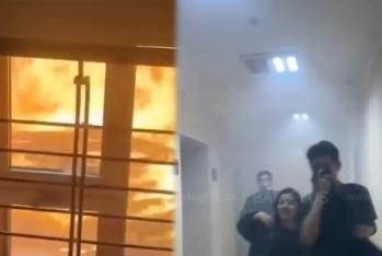 AzMİU-da yanğın oldu - VİDEO