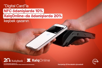 Xalq Bankdan Digital Card-la əməliyyatlara - [red]20%-DƏK KEŞBEK![/red] | FED.az