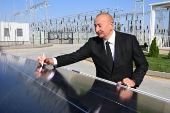 İlham Əliyev “Qobustan” Günəş Elektrik Stansiyasının açılışında - FOTOLAR | FED.az