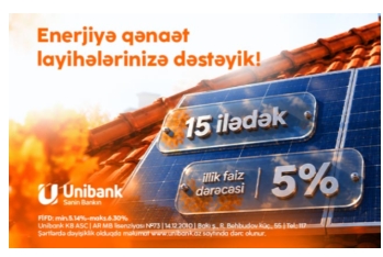 Enerji xərclərinizi "Unibank"la - AZALDIN