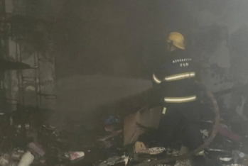 Bakıda gül mağazasında partlayış olub - VİDEO