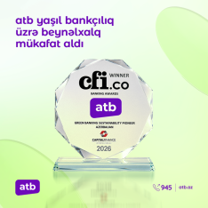 Azer Turk Bank признан пионером устойчивого банкинга в Азербайджане по версии CFI.co | FED.az