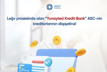 Ləğv prosesində olan “Yunayted Kredit Bank” kreditorlarına müraciət edib