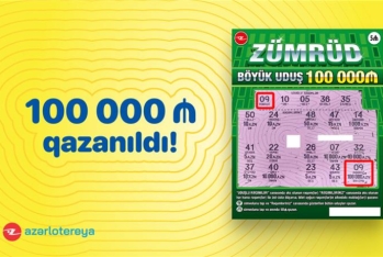 “Zümrüd” ani lotereyasında böyük uduş – 100 000 QAZANILDI!