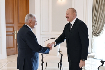 İlham Əliyev Qəbələdə  Binəli Yıldırımı qəbul edib