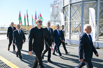 Prezident İmişlidə “Promalt” MMC-nin arpa emalı müəssisəsinin açılışında | FED.az