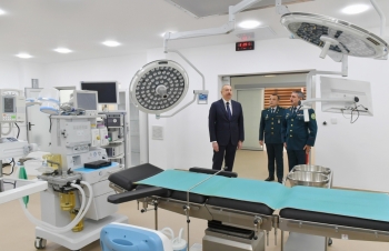 İlham Əliyev Dövlət Sərhəd Xidmətinin yeni hərbi hospitalının açılışında -  FOTOLAR | FED.az