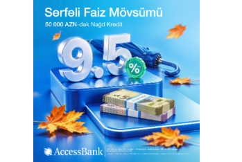Planlarınızı reallaşdırmaq üçün AccessBank-dan - 50 000 AZN-dək nağd kredit imkanı