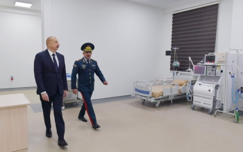 İlham Əliyev Dövlət Sərhəd Xidmətinin yeni hərbi hospitalının açılışında -  FOTOLAR | FED.az