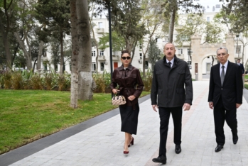 İlham Əliyev və Mehriban Əliyeva Bakıda yeni parkın açılışında iştirak ediblər