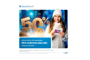 AccessBank-dan Yeni il münasibəti ilə myCard Junior kartlarına - [red]50% ENDİRİM[/red] | FED.az