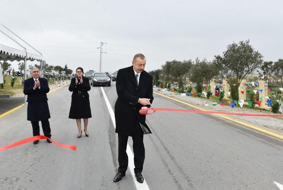 Prezident avtomobil yolunun açılışında iştirak edib FOTO