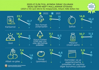 Pambıq mahlıcı 1-ci, pomidor 2-ci, karbamid 3-cü olub - QEYRİ-NEFT İXRACI ÜZRƏ YENİ MƏLUMATLAR | FED.az