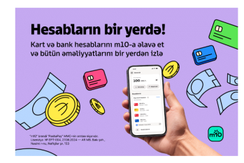 m10 ilə bank və kart hesablarınız artıq bir yerdə