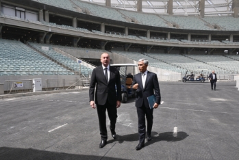 Prezident Bakı Olimpiya Stadionunda COP29-a hazırlıqla bağlı görülən işlərlə tanış olub - FOTOLAR