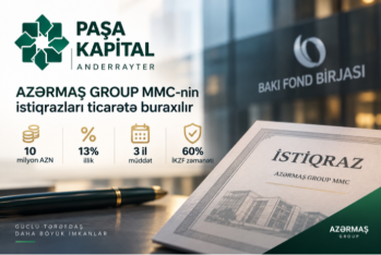 “Azərmaş Group” 10 milyon manatlıq istiqraz buraxır – ANDERRAYTER “PAŞA KAPİTAL”DIR