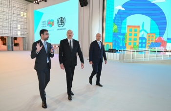 İlham Əliyev Bakı Olimpiya Stadionunun ərazisində WUF13 ilə bağlı görülən işlərlə tanış olub | FED.az