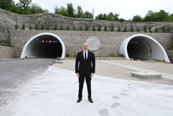 Prezident Əhmədbəyli-Füzuli-Şuşa avtomobil yolunda birinci tunelin açılışında - FOTOLAR - YENİLƏNİB