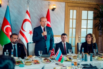 Azərbaycan sahibkarları Şimali Kiprin Prezidenti Ersin Tatarla görüşüb - FOTOLAR | FED.az