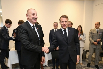 İlham Əliyev Kopenhagendə Makronla görüşüb