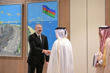 Prezident Ərəb Koordinasiya Qrupuna daxil olan üzv qurumların rəhbər şəxslərini qəbul edib - FOTOLAR | FED.az