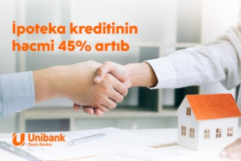 "Unibank"ın verdiyi ipoteka kreditlərinin həcmi - 45% ARTIB