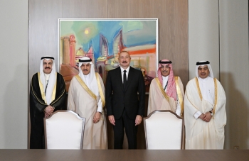 Prezident Ərəb Koordinasiya Qrupuna daxil olan üzv qurumların rəhbər şəxslərini qəbul edib - FOTOLAR | FED.az