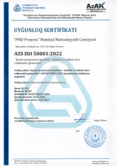 "PMD Projects" LLC obtained ISO 50001 certificate for Energy Management System. | FED.az