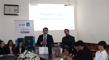 BDU-nun Qazax filialında  “Invest-AZ İnvestisiya Şirkəti”nin birgə təşkilatçılığı ilə seminar keçirilib - FOTOLAR | FED.az