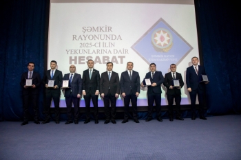 Şəmkirdə ötən ilin yekunlarına həsr olunmuş geniş hesabat tədbiri keçirilib - [red]FOTOLAR[/red] | FED.az