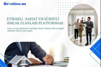 Daşınmaz əmlak elanları üçün yeni onlayn platforma – EVONLİNE.AZ FƏALİYYƏTƏ BAŞLAYIB