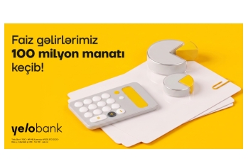 Yelo Bank ili 100 milyon manatdan çox - FAİZ GƏLİRİ İLƏ YARILADI