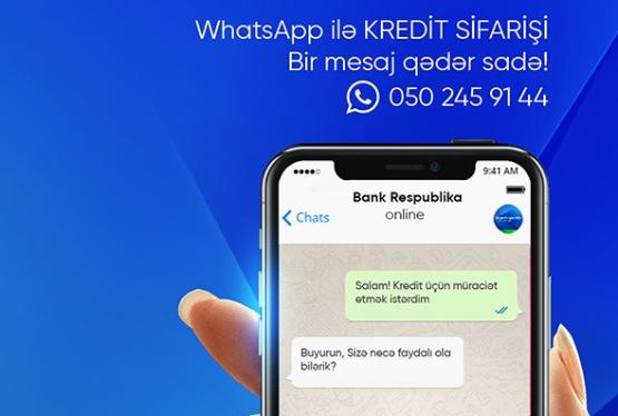 Bank Respublikanın yeni xidməti - WhatsAppKredit
